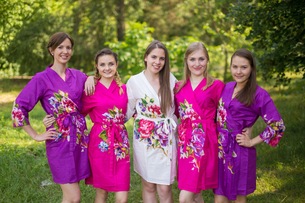 Purple and Fuchsia Pink Wedding Color Robes