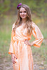 Plain Silk Robes for bridesmaids - Solid Peach Color | Getting Ready Bridal Robes