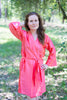 Plain Silk Robes for bridesmaids - Solid Coral Color | Getting Ready Bridal Robes
