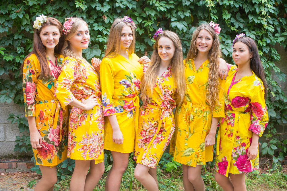 Assorted Bright Yellows | SilkandMore Robes