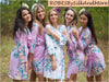 Lilac Blooming Flowers pattered Robes for bridesmaids | Getting Ready Bridal Robes