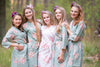 Grayed Jade Faded Floral Robes for bridesmaids