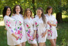 White Swirly Floral Vine Robes for bridesmaids