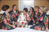 Large Floral Blossom Bridesmaids Robes in Black 