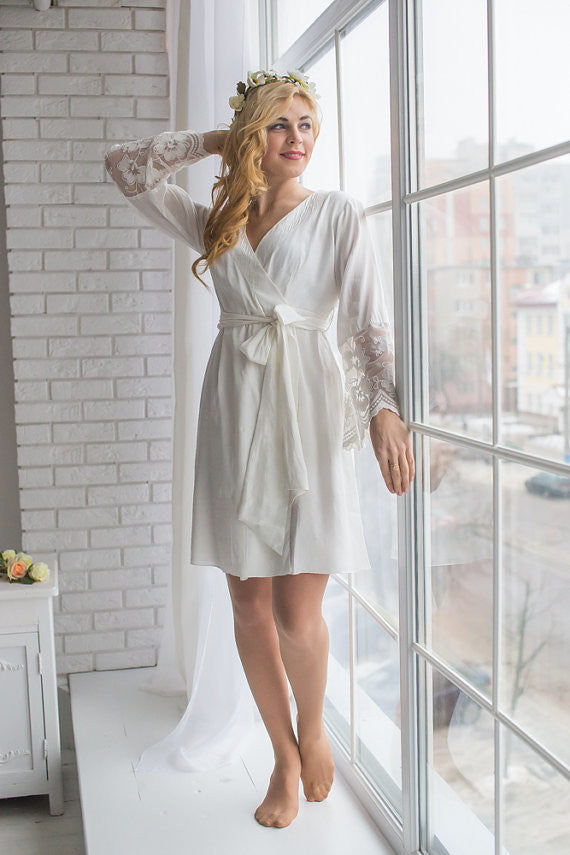  Lace Trimmed Bridal Robe from our Paris Inspirations Collection