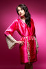 Hot Pink Silk Lace Bridesmaids Robe