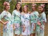 Mint Blooming Flowers pattered Robes for bridesmaids | Getting Ready Bridal Robes