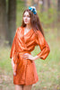 Plain Silk Robes for bridesmaids - Solid Rust Color | Getting Ready Bridal Robes