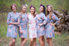 Gray Faded Floral Robes for bridesmaid