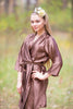 Plain Silk Robes for bridesmaids - Solid Brown Color | Getting Ready Bridal Robes