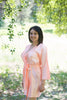 Plain Silk Robes for bridesmaids - Solid Light Peach Color | Getting Ready Bridal Robes