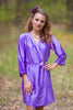 Plain Silk Robes for bridesmaids - Solid Lavender Color | Getting Ready Bridal Robes