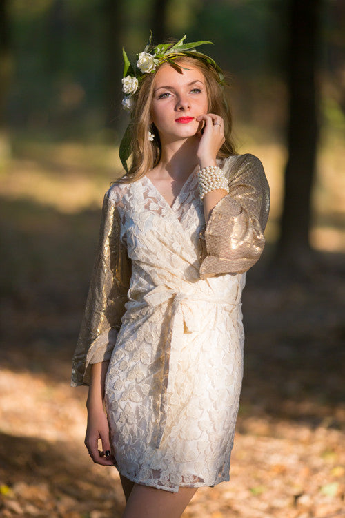Oh Sunshine Lace Shimmer Bridal Robe