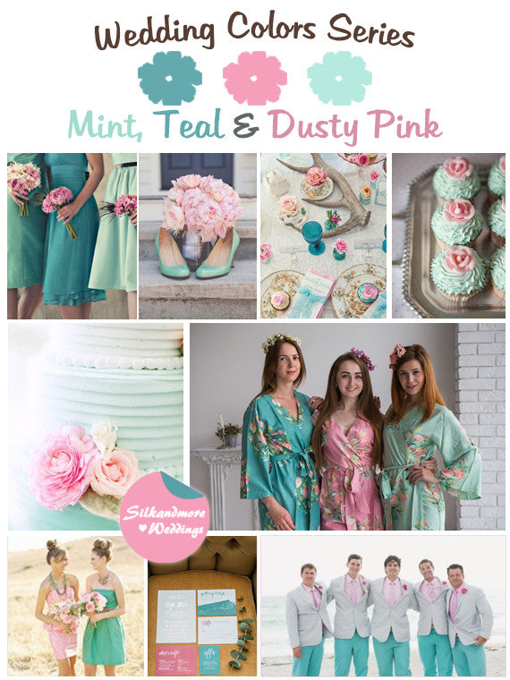 Mint, Teal and Dusty Pink Wedding Color Palette