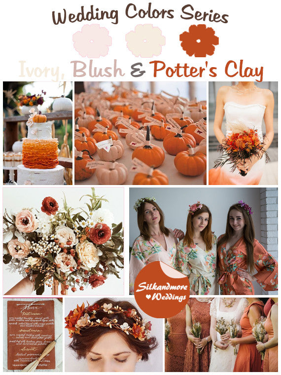 Ivory, Blush and Potter's Clay Wedding Color Palette