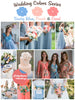 Dusty Blue, Peach and Coral Wedding Color Palette