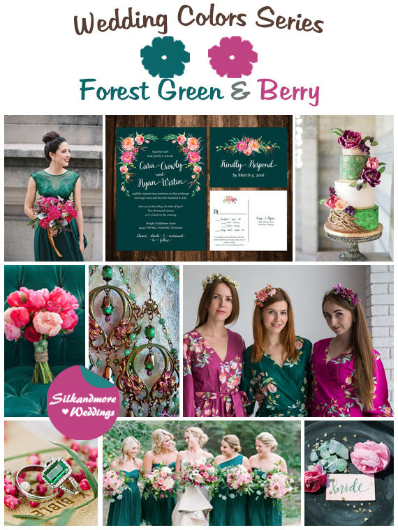 Forest Green and Berry Wedding Color Palette Forest Green and Berry Wedding Color Palette