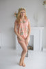  Dusty Blue, Peach and Mint Wedding Colors Pj Sets in Notched Collar Style in Dreamy Angel Song Pattern