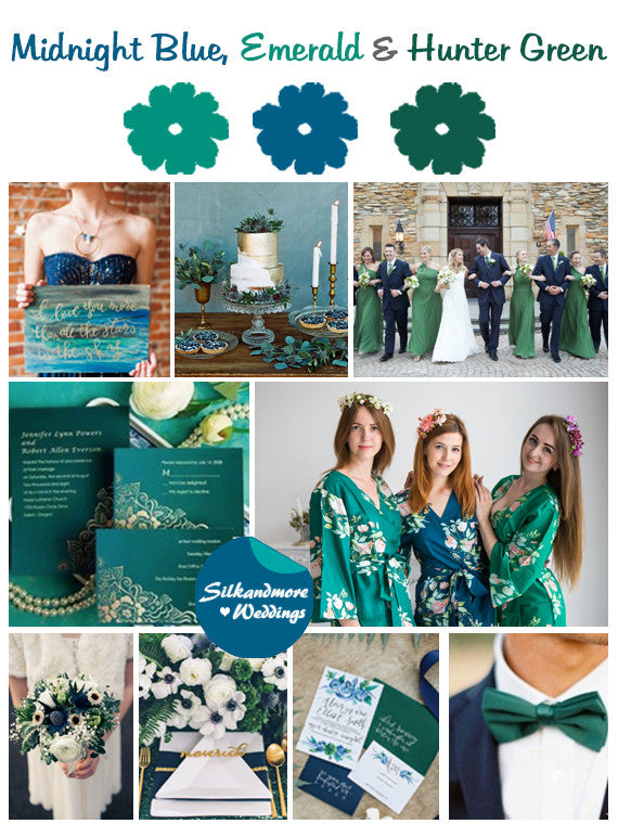 Midnight Blue, Emerald and Hunter Green Color Robes - Premium Rayon Collection 