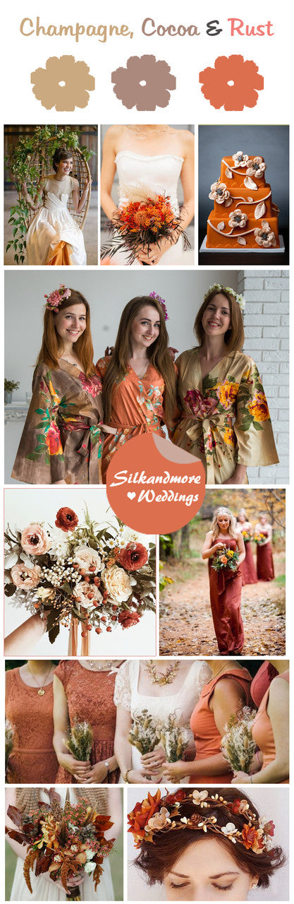 Champagne, Cocoa and Rust Color Robes - Premium Rayon Collection