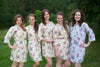 Light Yellow Romantic Floral pattered Robes for bridesmaids | Getting Ready Bridal Robes