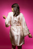 Light Peach Silk Lace Bridesmaids Robe