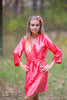 Plain Silk Robes for bridesmaids - Solid Coral Color | Getting Ready Bridal Robes