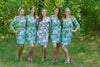 Mint Cute Bows pattered Robes for bridesmaids | Getting Ready Bridal Robes
