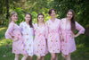 Pink Falling Daisies pattered Robes for bridesmaids | Getting Ready Bridal Robes