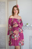 Mommies in Plum Floral Shift Dresses 