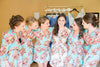 Light Blue Floral Posy Robes for bridesmaids | Getting Ready Bridal Robes