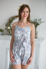 Mismatched Bridesmaids Rompers in Ombre Fading Leaves Pattern