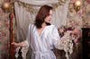 White Silk Lace Floral Tassels Bridal Robe