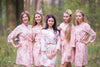 Blush Neutral Faded Floral Robes for bridesmaids