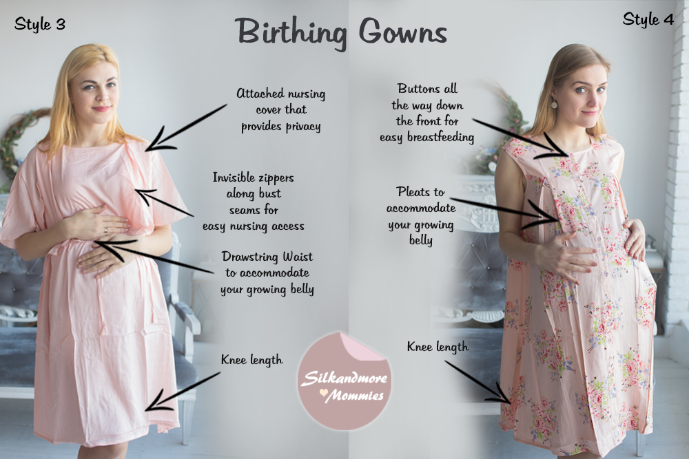 Blush Floral Birthing Gowns