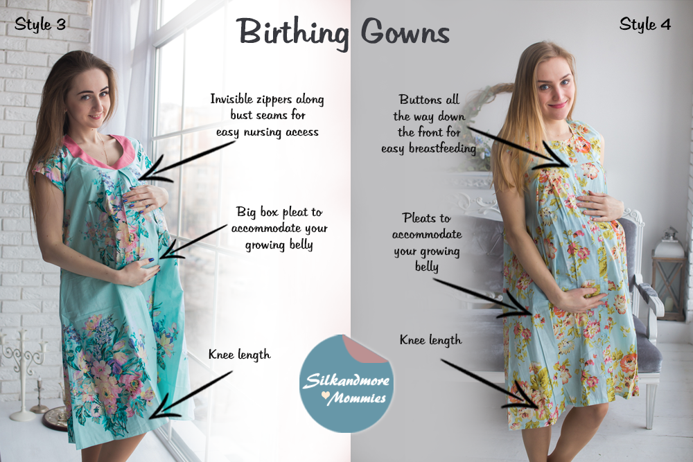 Light Blue Birthing Gowns 