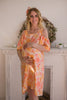 Mommies in Peach Floral Shift Dresses 