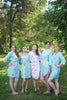 Mint Falling Daisies pattered Robes for bridesmaids | Getting Ready Bridal Robes