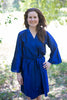 Plain Silk Robes for bridesmaids - Solid Royal Blue Color | Getting Ready Bridal Robes