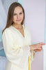 Solid Blush Ivory Rayon Lace Trim Robes