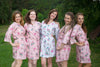 Pink Romantic Floral pattered Robes for bridesmaids | Getting Ready Bridal Robes