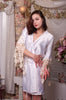 White Silk Lace Floral Tassels Bridal Robe