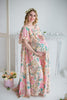 Mommies in Blush Floral Maxi Dresses 