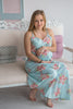 Mommies in Light Blue Floral Night Gowns
