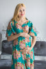 Mommies in Teal Maternity Caftans