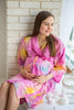 Mommies in Pink Abstract Patterned Robes 