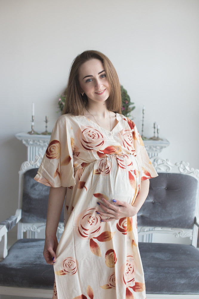 Mommies in Cream Maternity Caftans
