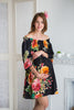 Mommies in Black Floral Shift Dresses