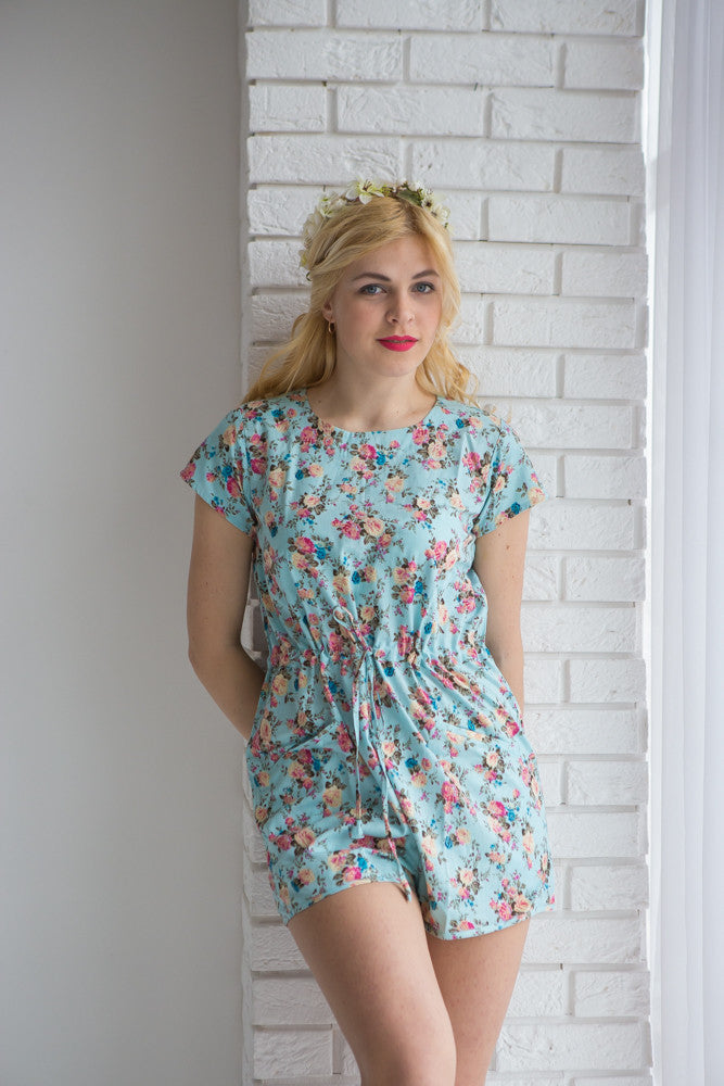 Mismatched Bridesmaids Rompers in Vintage Chic Floral Pattern