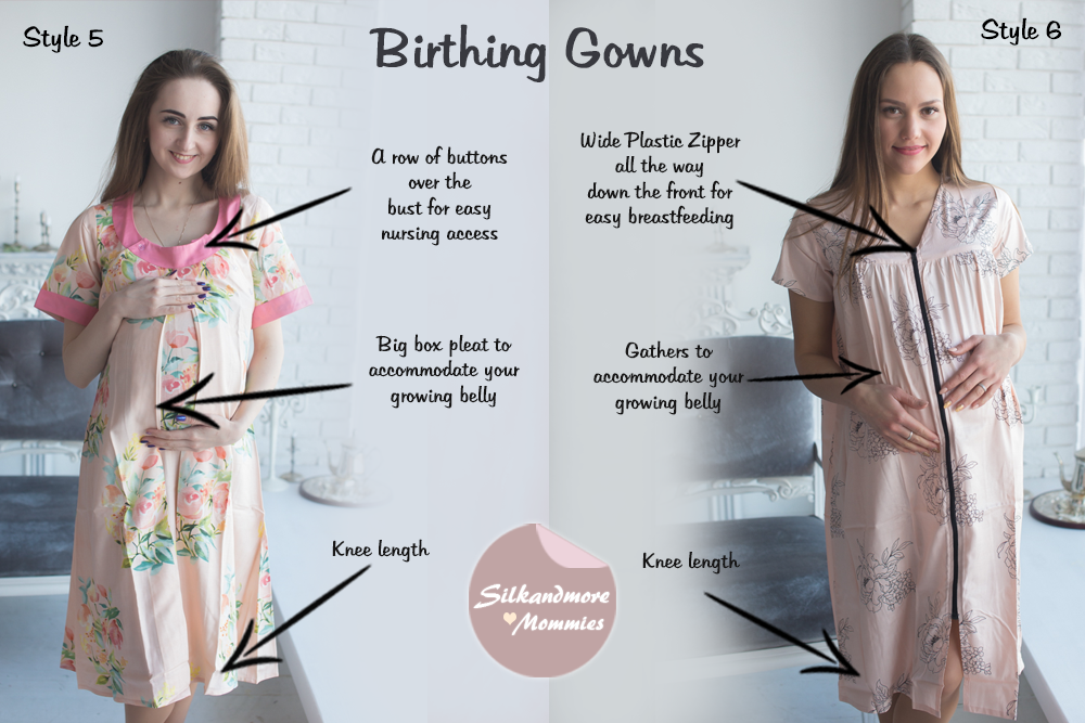 Blush Floral Birthing Gowns